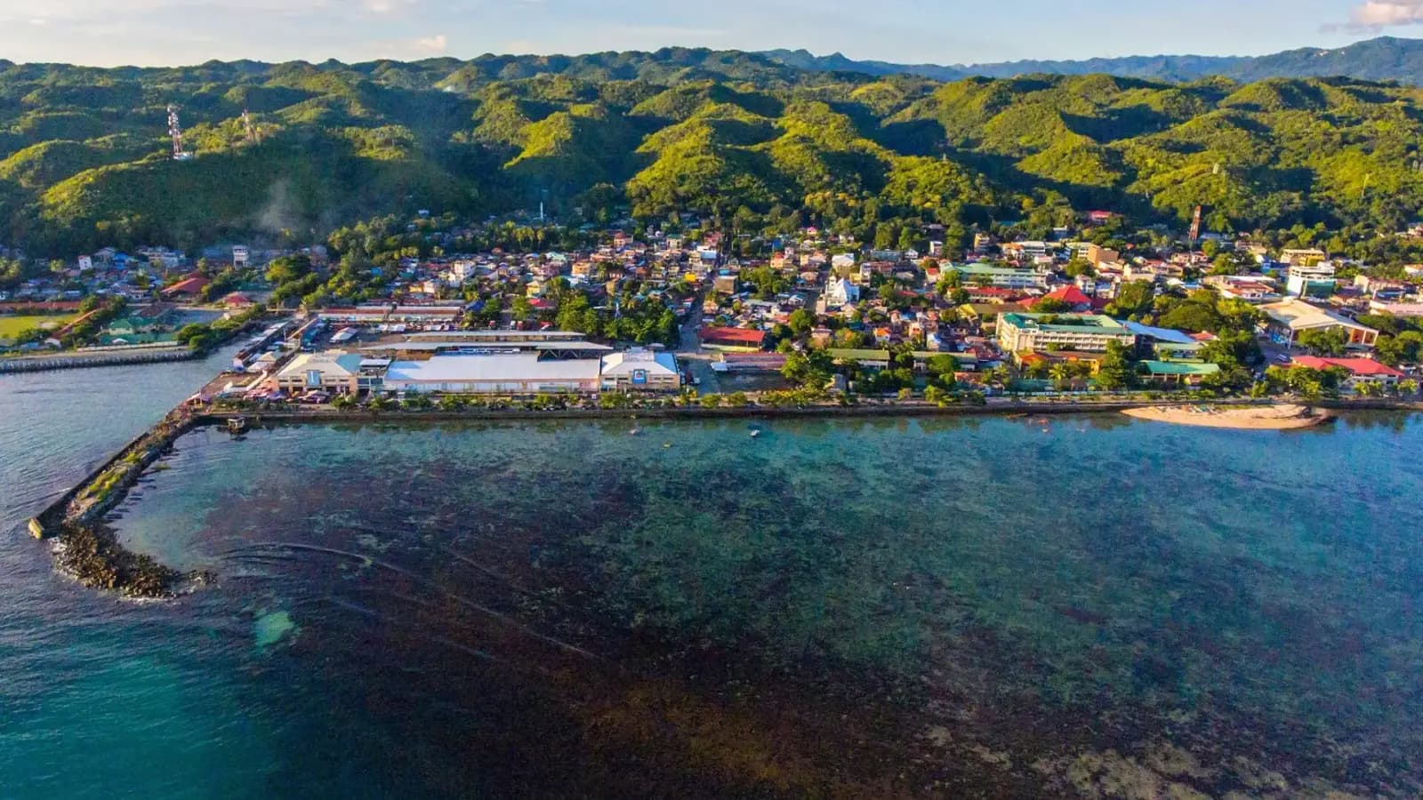 Maasin City and its coastline in Southern Leyte, Philippines