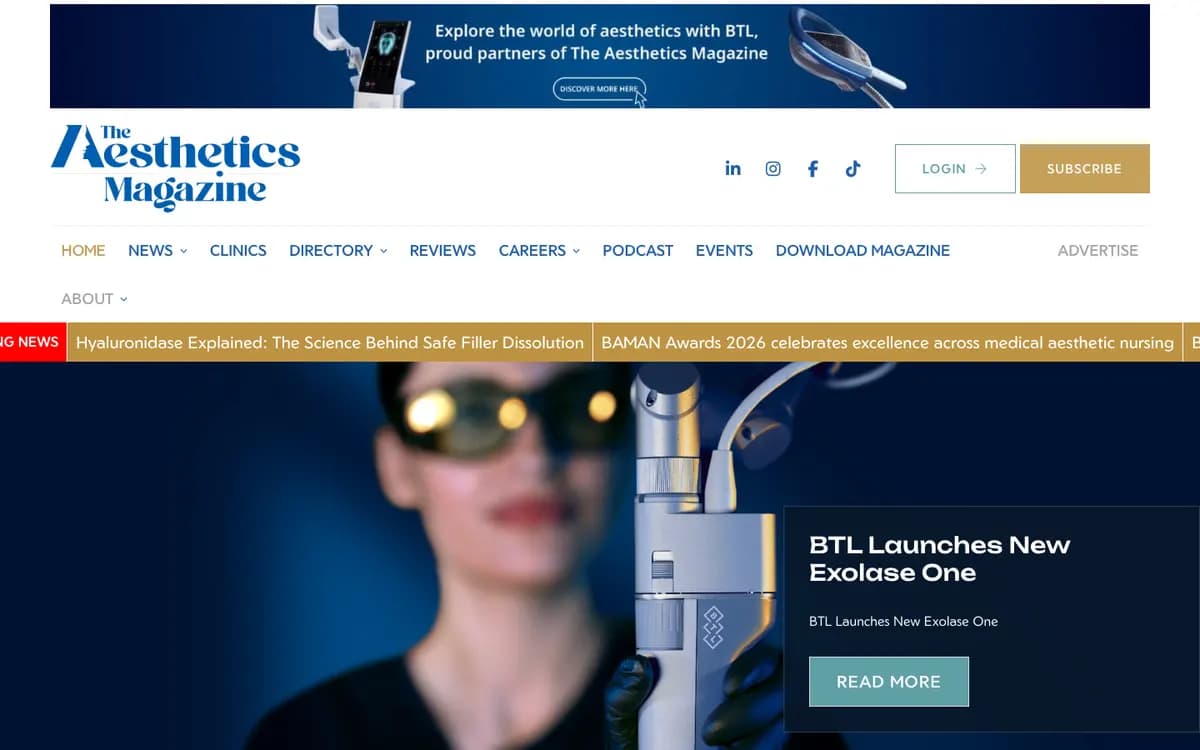 The Aesthetics Magazine homepage