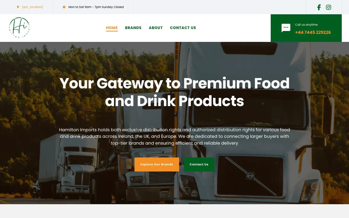 Hamilton Imports homepage