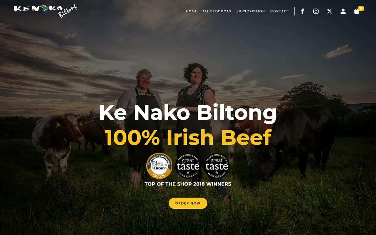 Ke Nako Biltong homepage