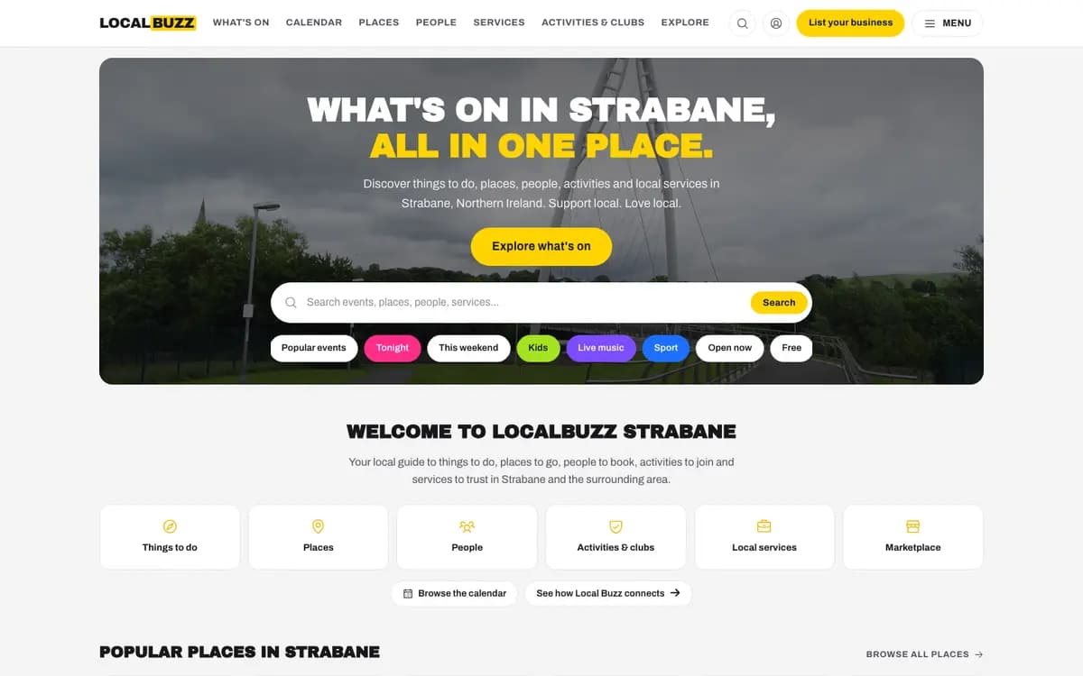 Local Buzz Events homepage
