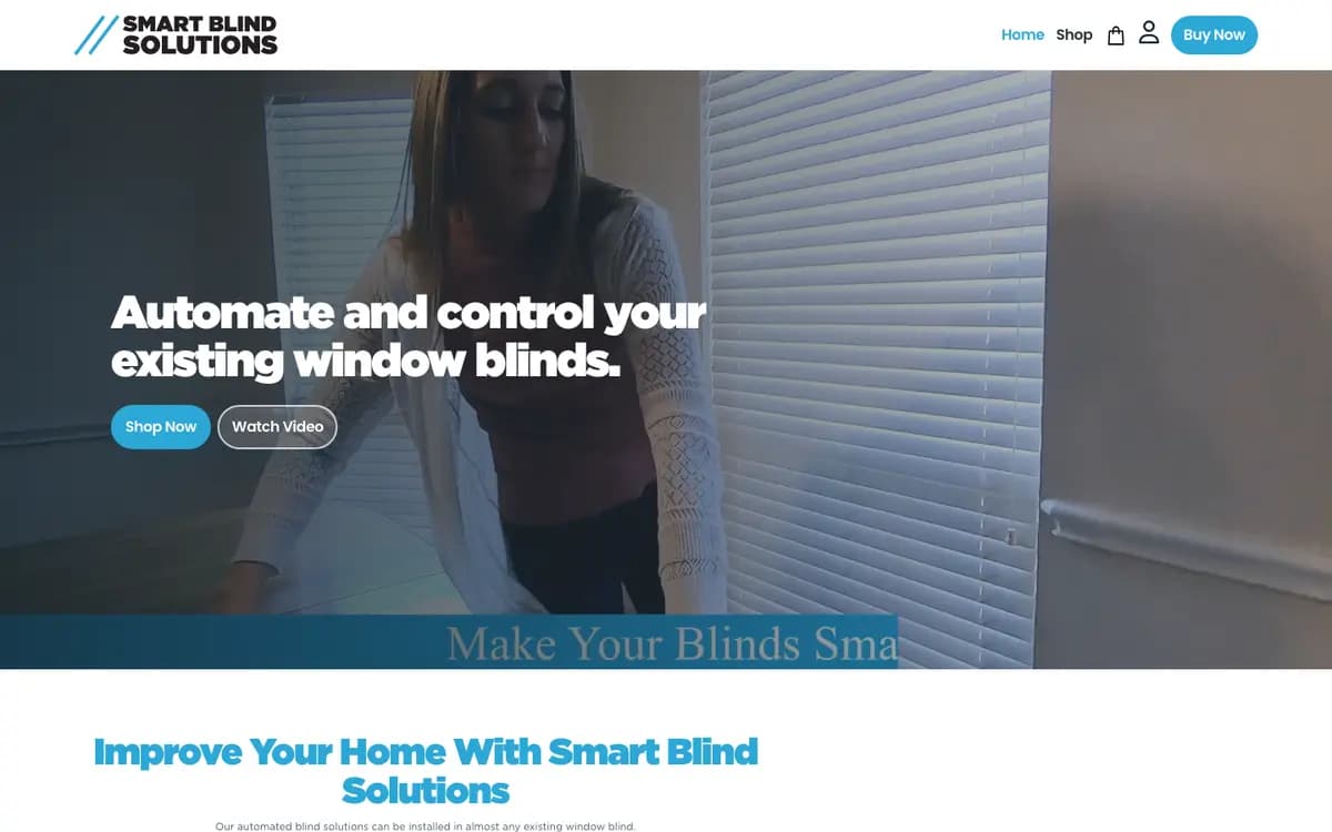 Smart Blind Solutions homepage