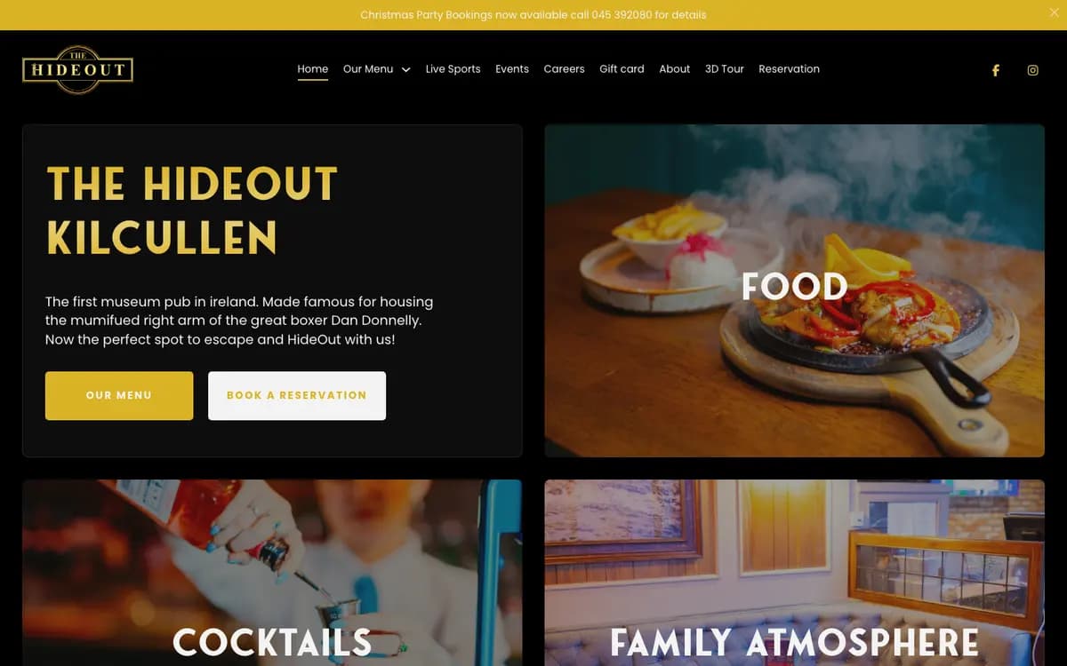 The Hideout homepage